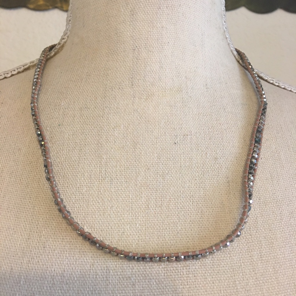 Stella & Dot braided cord sparkle bead necklace